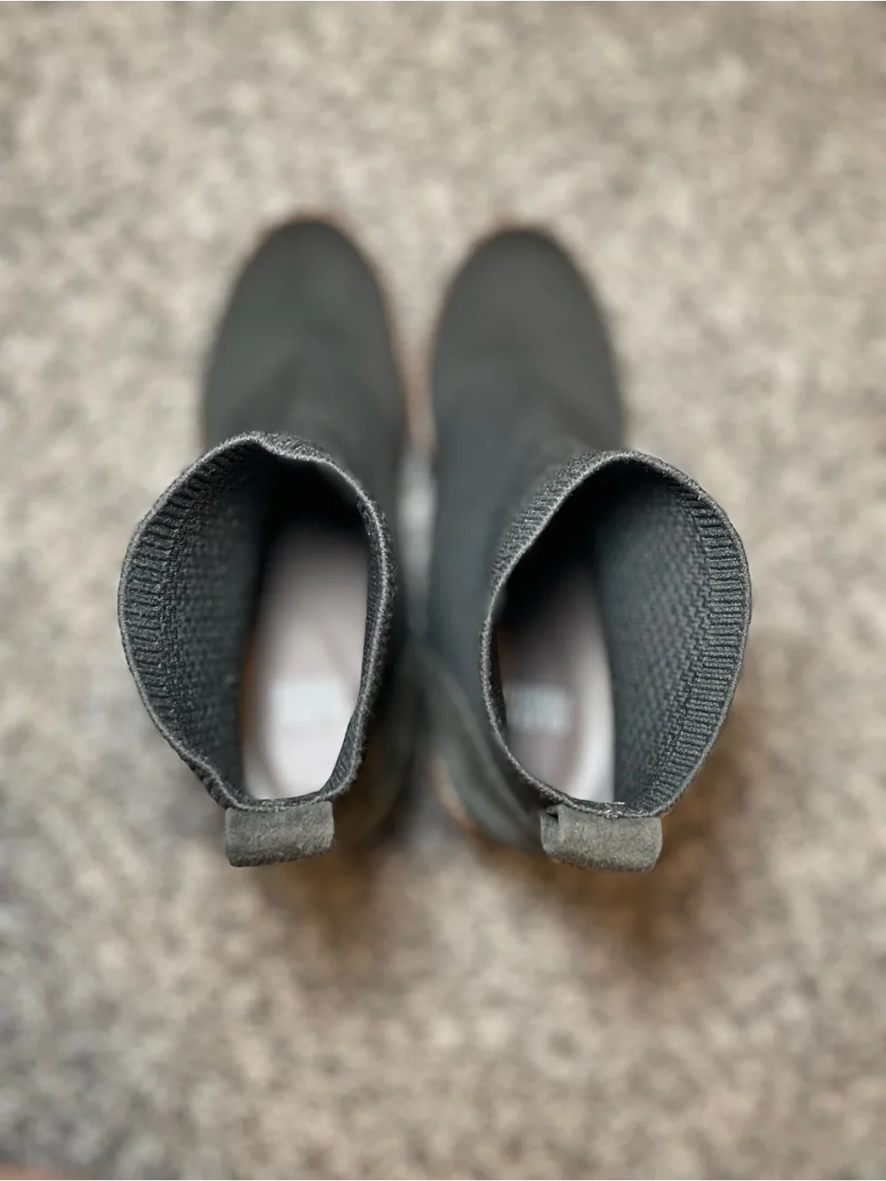 Eileen Fisher Women's Gray Stretch Knit Wedge Booties Ankle‎ Boots 8 Shoes